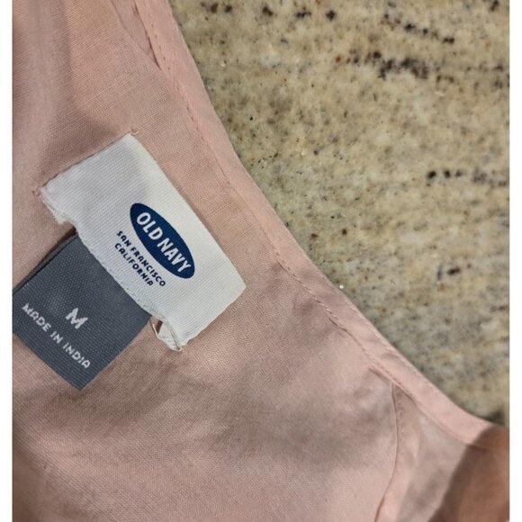 Old Navy Boho Embroidered Eyelet Cotton Midi Dress Size M Pink Blushin up - Picture 12 of 16